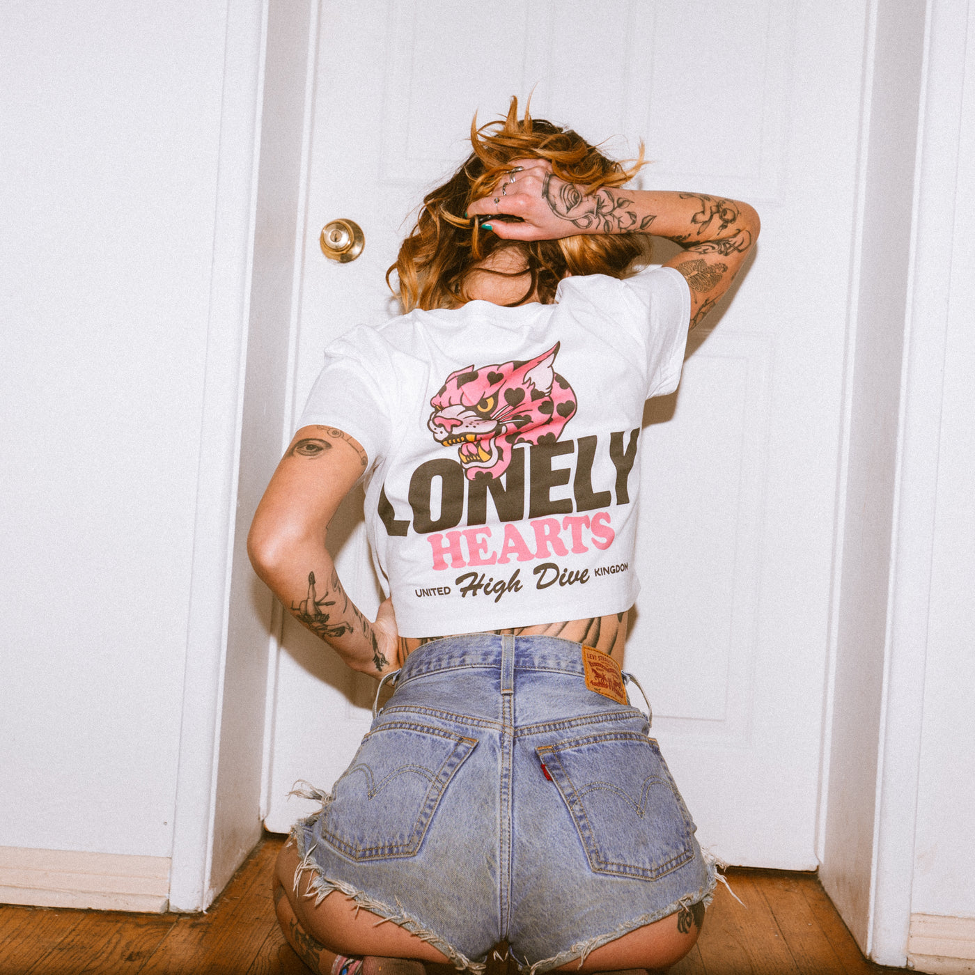 Lonely Hearts White Crop Top