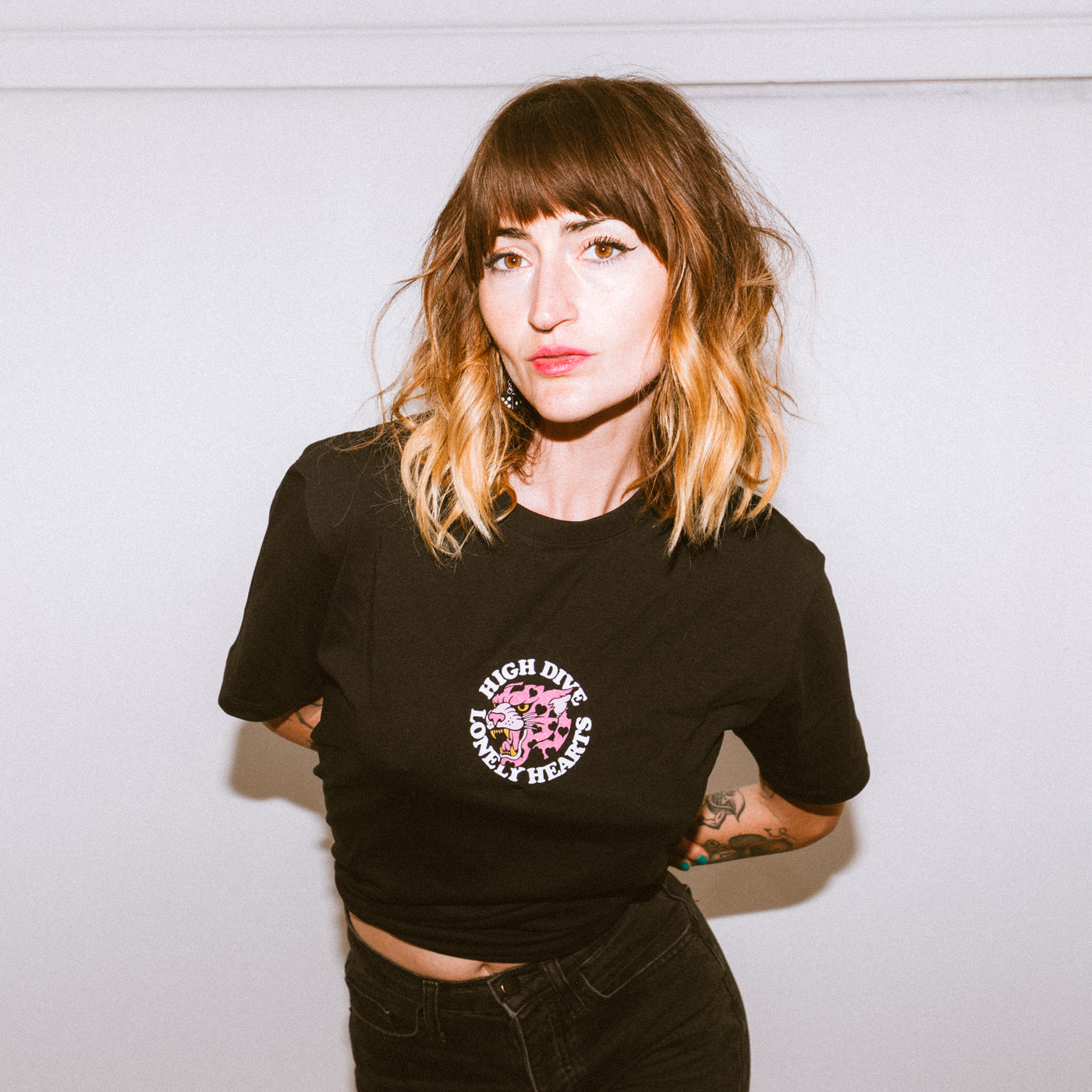 Lonely Hearts Black Crop Top