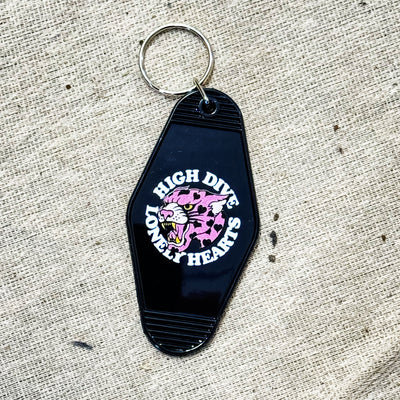 Lonely Hearts Black Motel Keyring