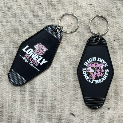 Lonely Hearts Black Motel Keyring