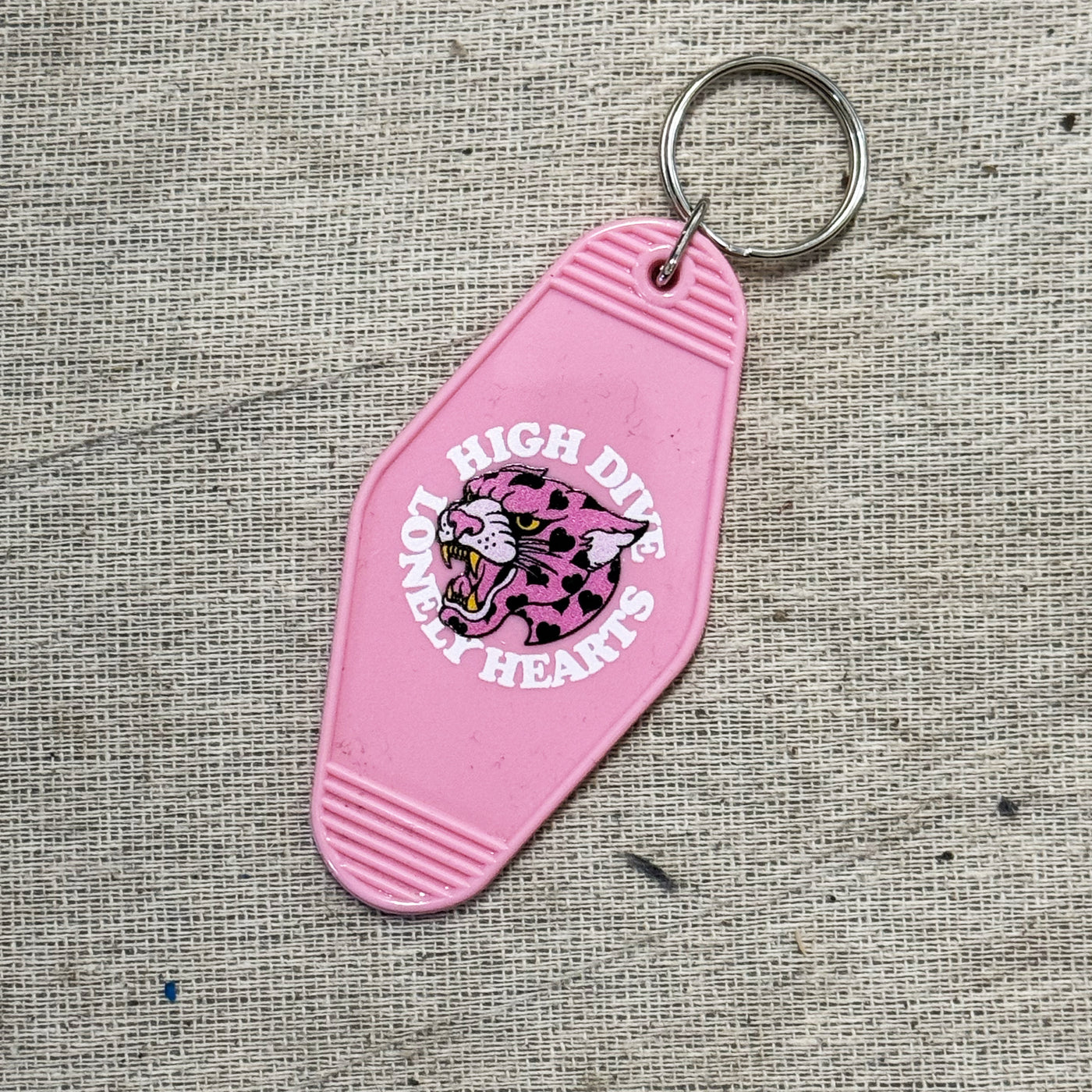 Lonely Hearts Pink Motel Keyring