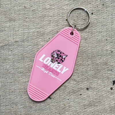 Lonely Hearts Pink Motel Keyring