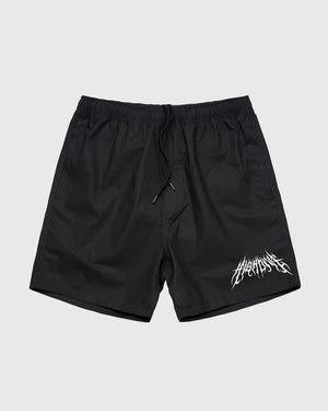 Metal Logo Black Beach Shorts