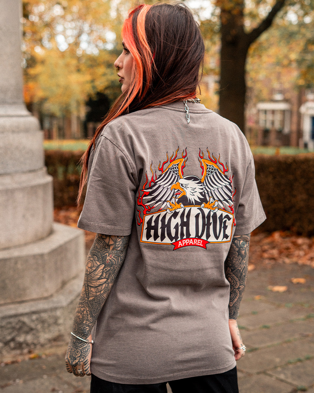 Eagle Heavy Faded Grey Tee