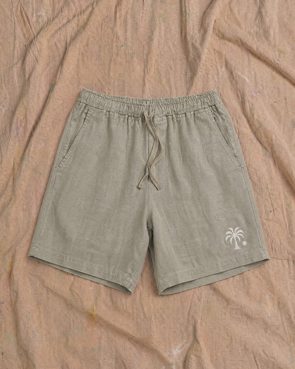 Palm Linen Shorts Eucalyptus