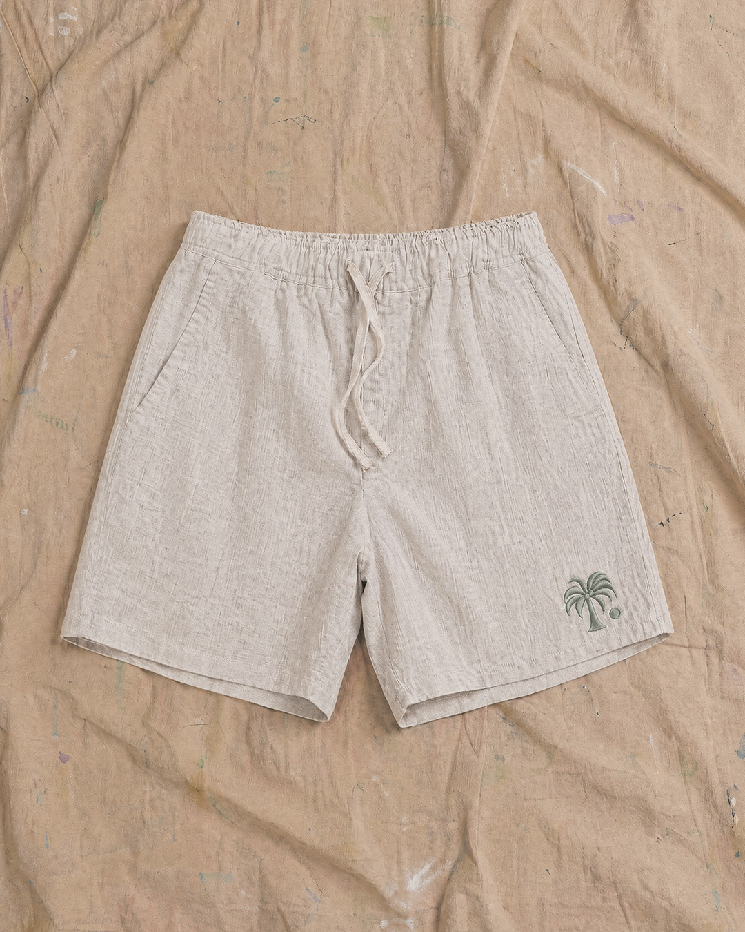 Palm Linen Shorts Natural