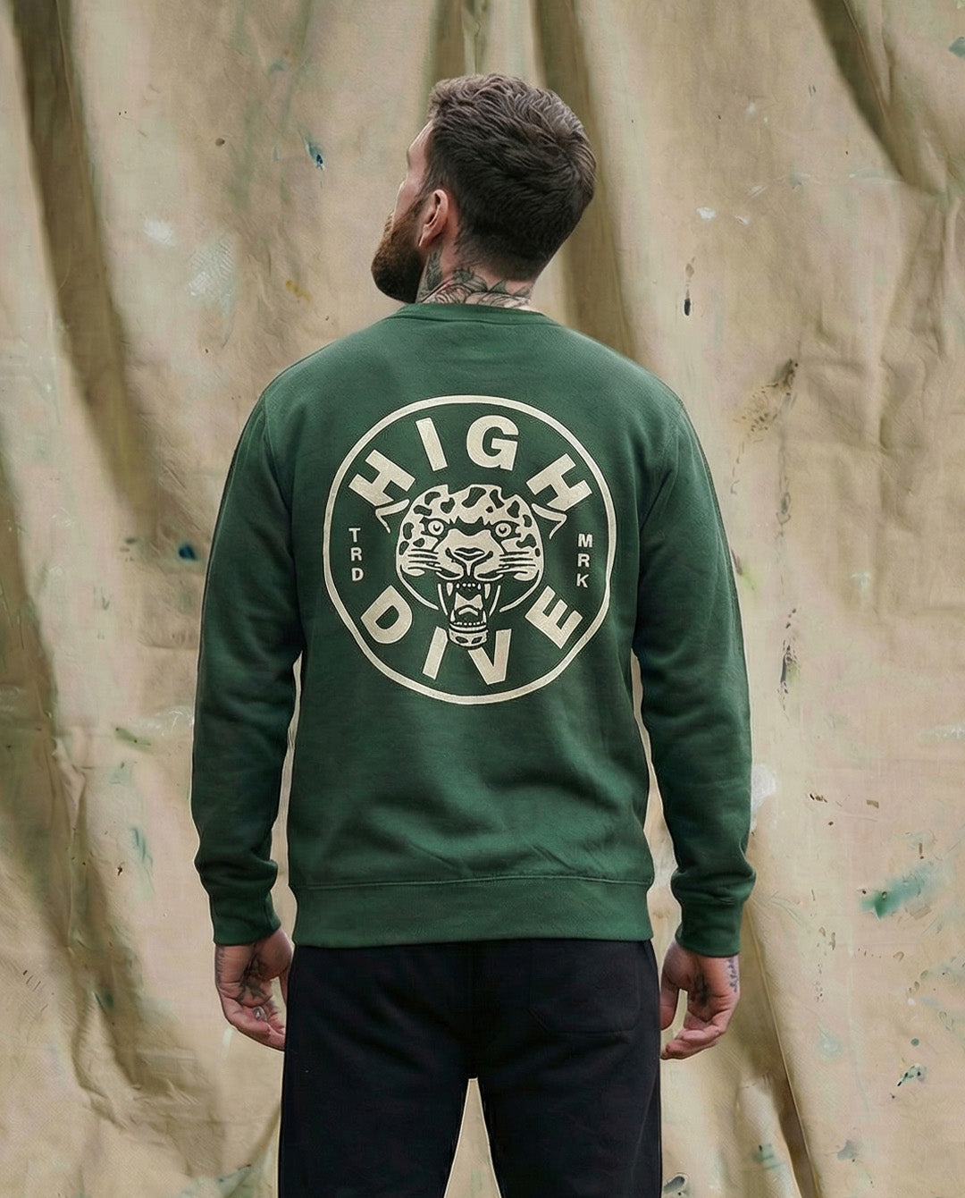 Limited Edition HDA Panther Logo Bottle Green Jumper