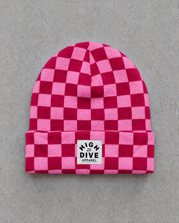 HDA Pink Checkerboard Beanie