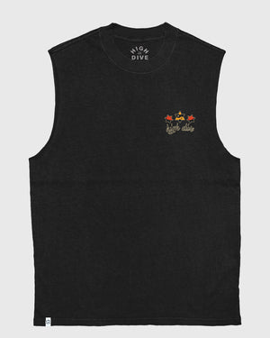 Queen Of Beasts Heavy Faded Black Tank