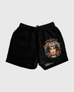 Queen Of Beasts Black Relax Track Shorts