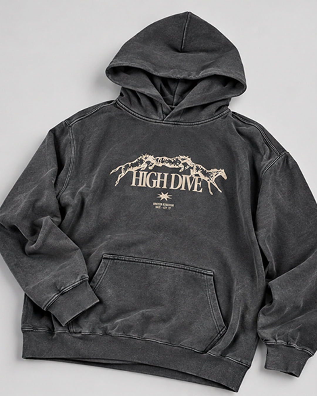 Rodeo Oversized Faded Black Hoody
