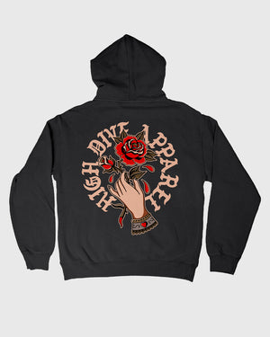 Hold The Rose Black Oversized Hoody