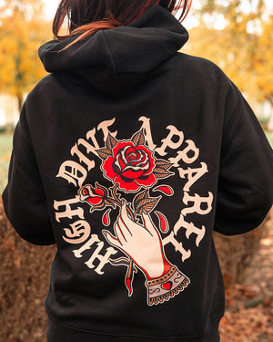 Hold The Rose Black Oversized Hoody