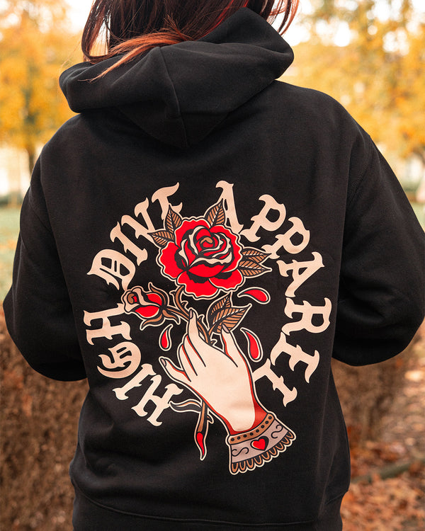 Hold The Rose Black Oversized Hoody