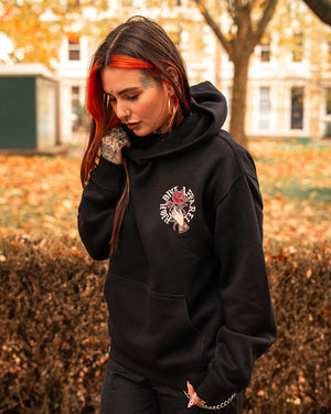 Hold The Rose Black Oversized Hoody