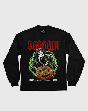 Scream Pumpkin Black Heavy Long Sleeve