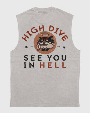 See You In Hell Heavy Faded Bone Tank
