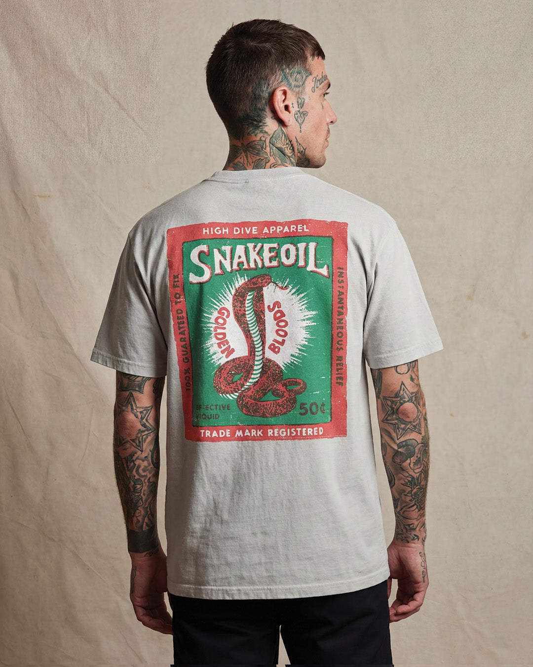 Snake Oil Heavy Tee Faded Bone