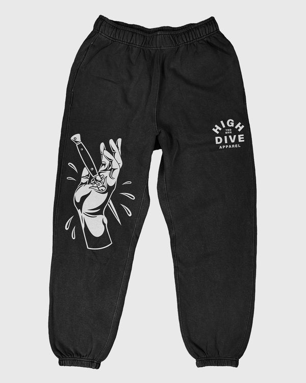 Stabbed Hand Relax Black Joggers