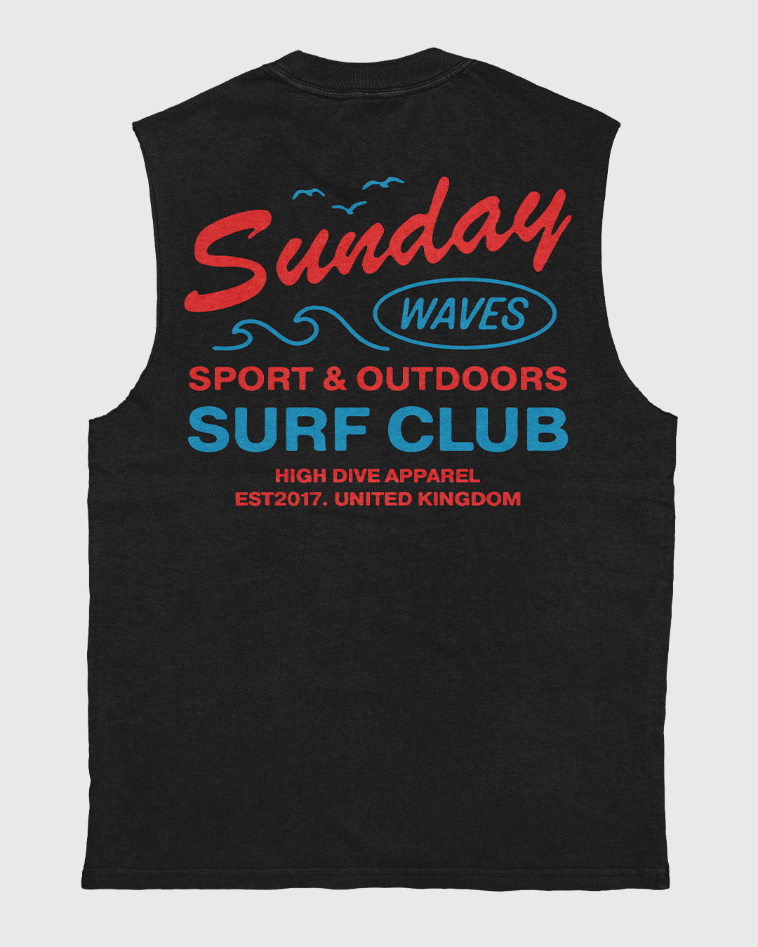 Sunday Waves Heavy Faded Black Tank
