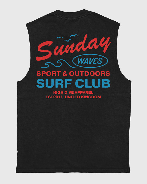 Sunday Waves Heavy Faded Black Tank