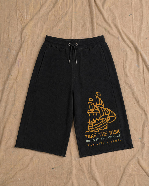 Pantalones cortos de playa negros de Bad Luck 