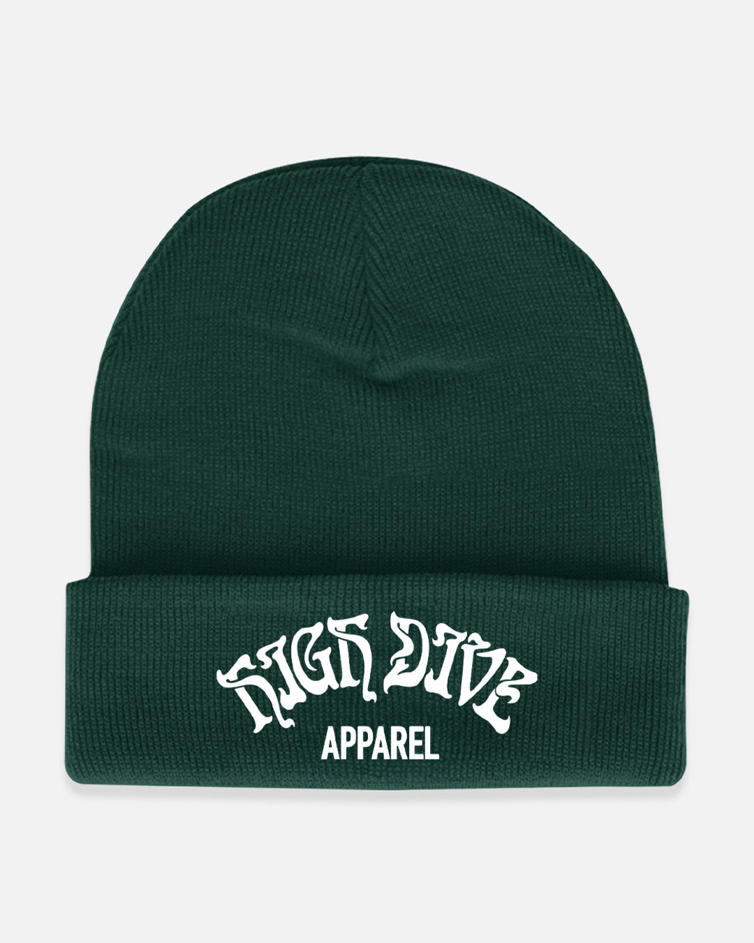 HDA Embroidered Bottle Green Beanie