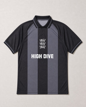 Three Lions Grey Striped Football Tee Limited Edition