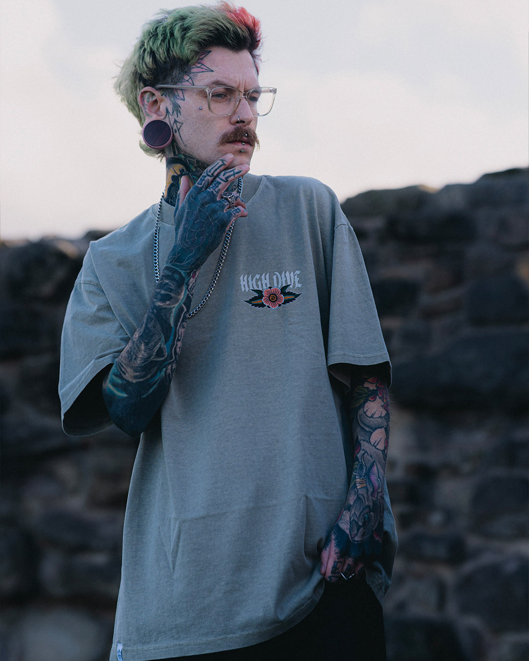 Tiger Heavy Faded Eucalyptus Tee