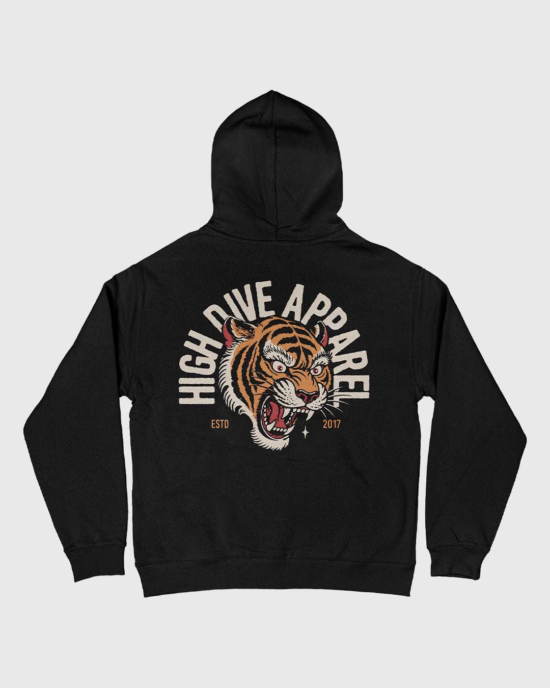 Tiger Roar Oversized Black Hoody