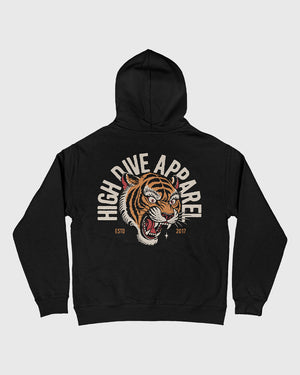 Tiger Roar Oversized Black Hoody