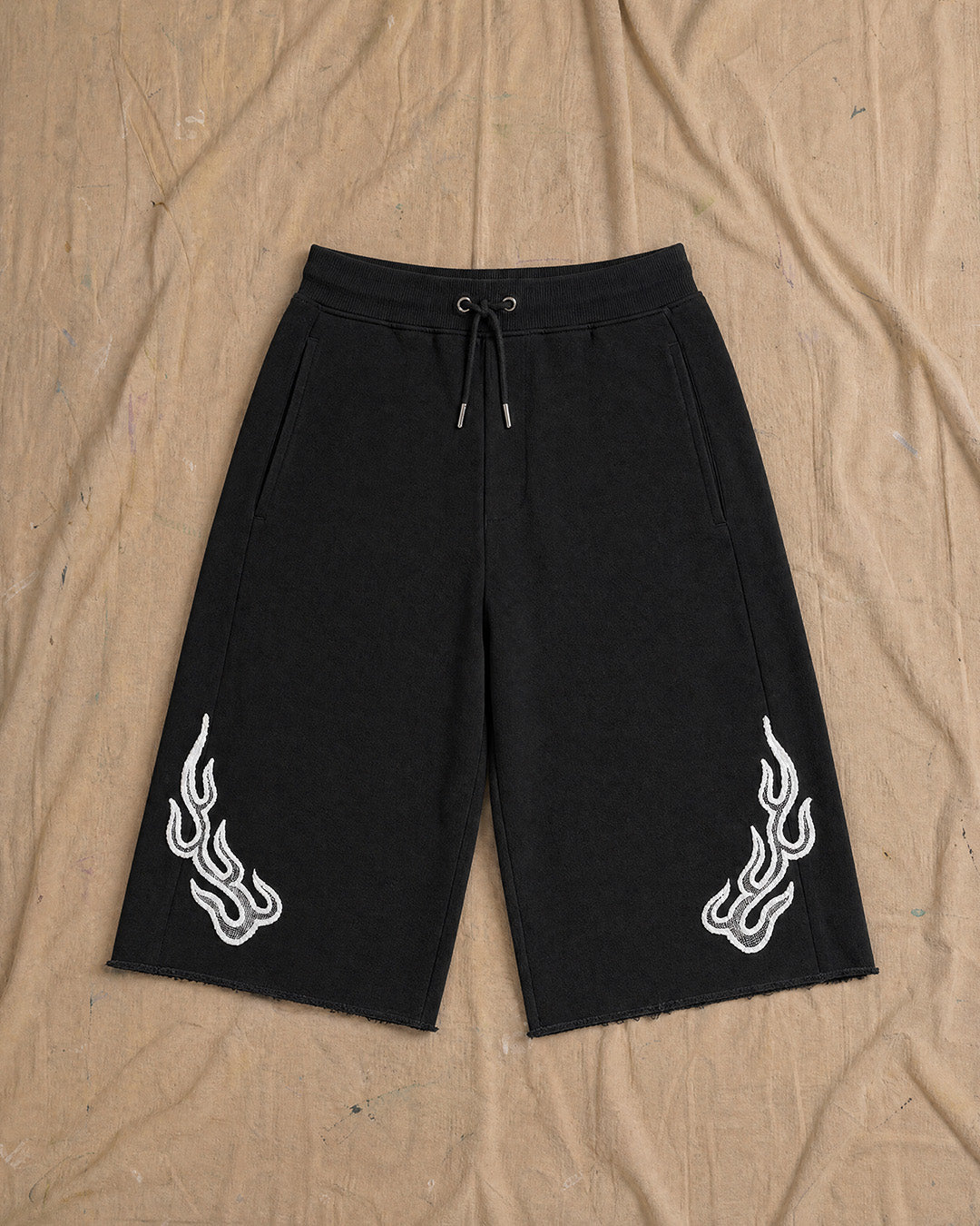 Tribal Flame Black Jersey Jorts