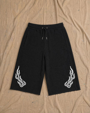 Tribal Flame Black Jersey Jorts