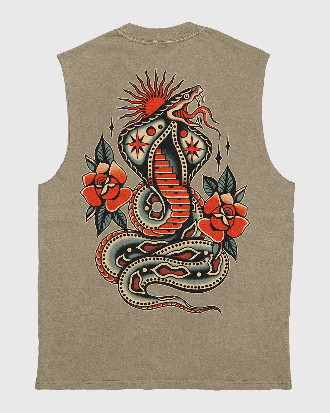 Venom & Velvet Heavy Faded Tan Tank ‐ HIGH DIVE APPAREL