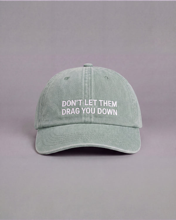 Don't Let Them Drag You Down Vintage Sage Dad Cap