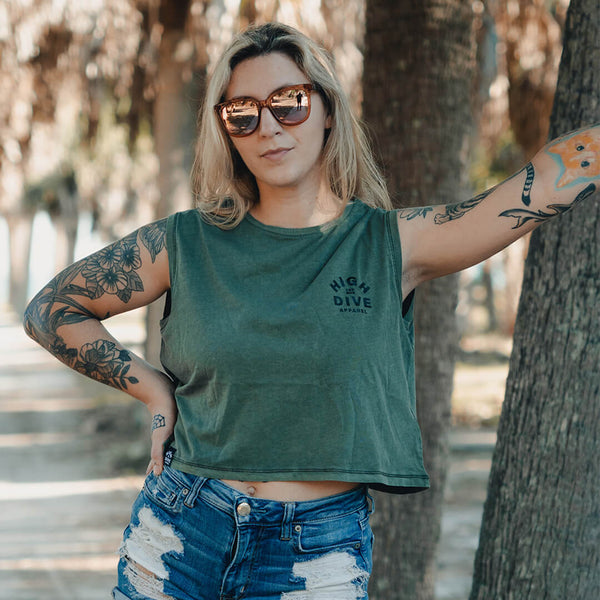 Washed Cropped Tank Top
