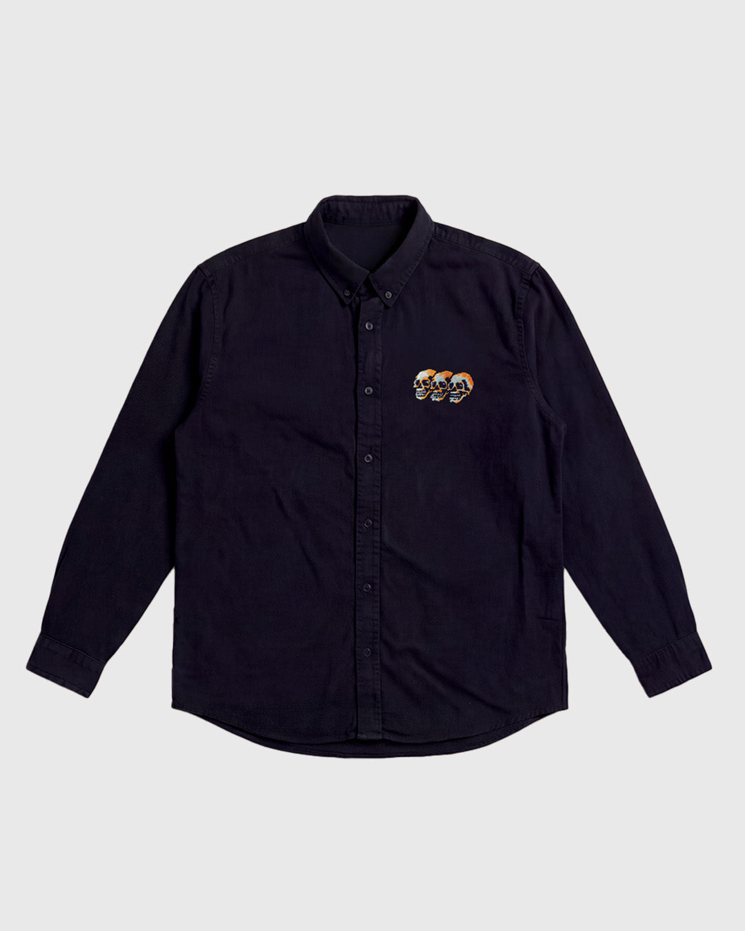 3 Skulls Washed Black Work Shirt