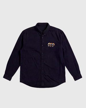 3 Skulls Washed Black Work Shirt
