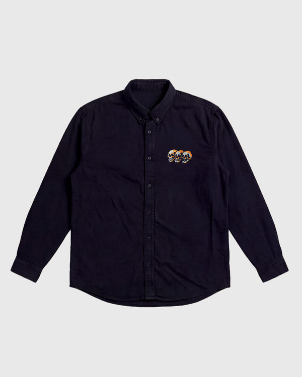 3 Skulls Washed Black Work Shirt