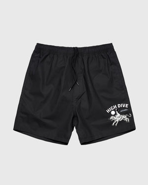 Tiger Rider Black Beach Shorts