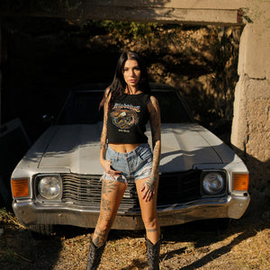 Geripptes Tanktop „Wild World“ 
