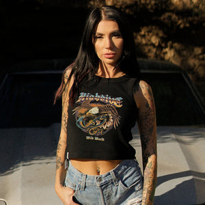 Geripptes Tanktop „Wild World“ 