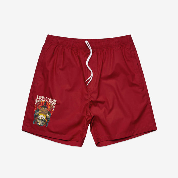 Pantalones cortos de playa rojos Wizard 