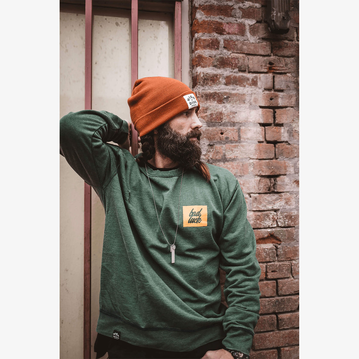 Bad Luck Bottle Green Jumper