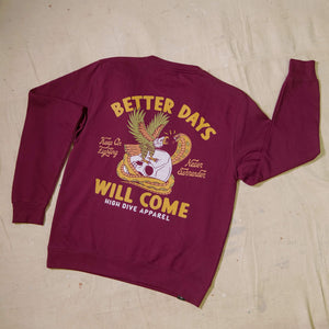 Better Days Burgandy Jumper
