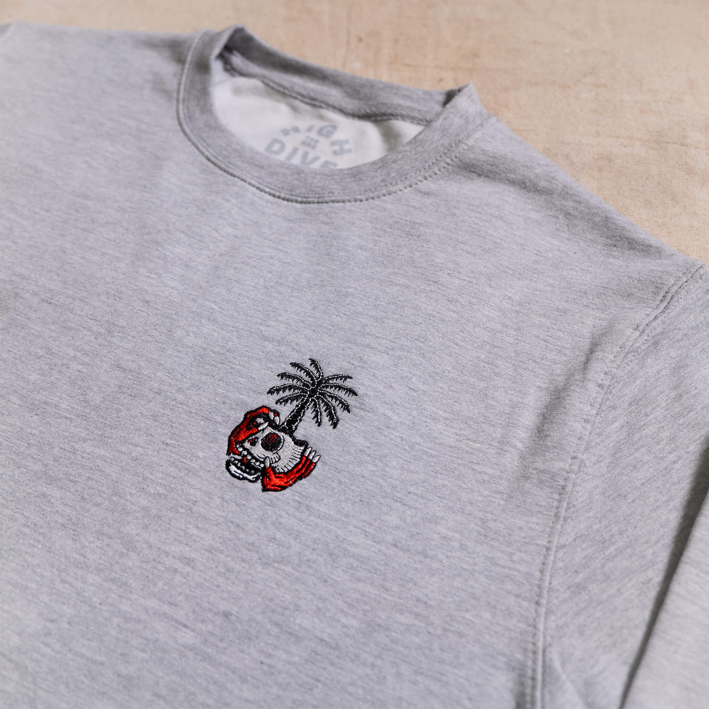 Dead Vibes Embroidered Grey Crew
