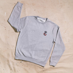 Dead Vibes Embroidered Grey Crew