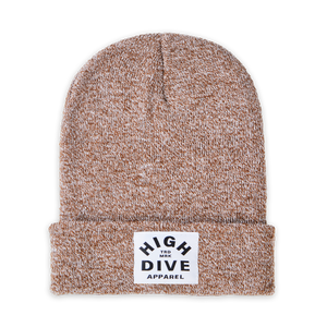 Heather Oatmeal Beanie With White HDA Label