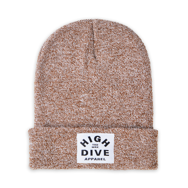 Heather Oatmeal Beanie With White HDA Label