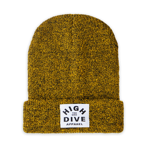 Antique Mustard Beanie With White HDA Label